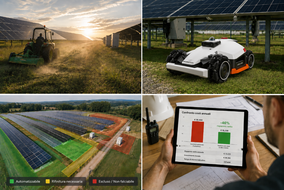 robot taglaierba mammotion luba3 awd costi gestione  campo fotovoltaico