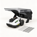 Mammotion YUKA mini 2 1000 + Garage Möbius e Lame – Bundle Protezione — componenti del bundle su fondo chiaro